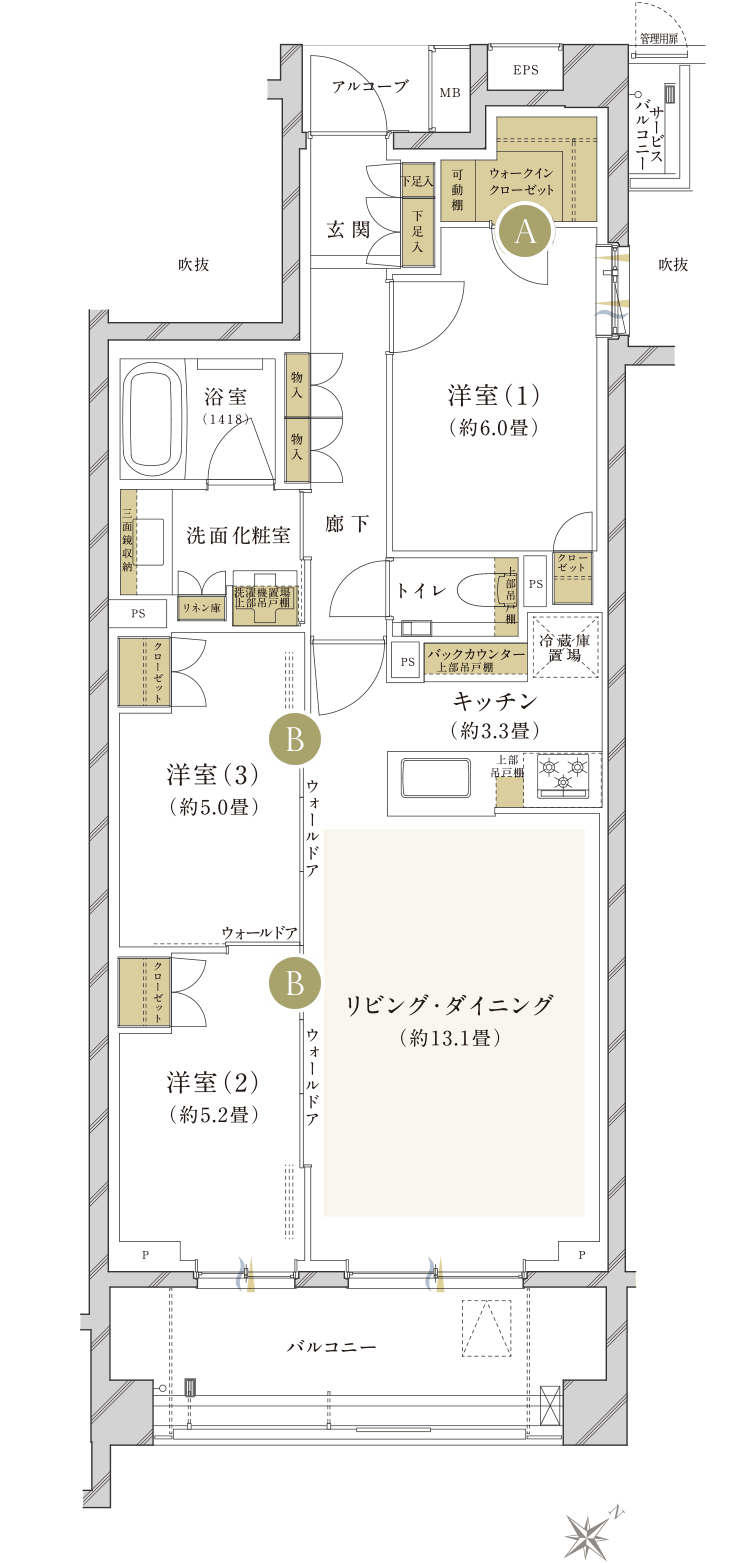 K2タイプ間取り図